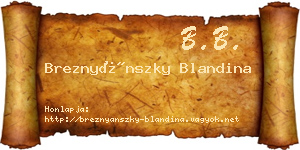 Breznyánszky Blandina névjegykártya